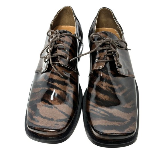 Vintage  Zebra  Brwn Blk Oxford Formal Dress Zoot Suit Shoe Rare OOAK NWOT main image 4